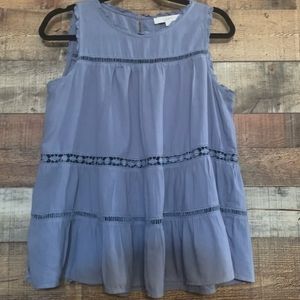 LOFT Babydoll tiered sleeveless top